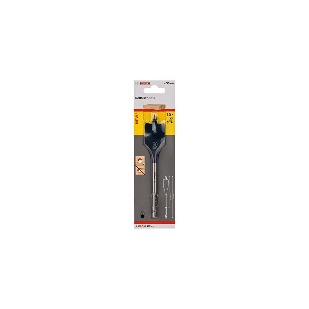 Bosch 2608595497 30 x 152 mm Hex Shank Self-Cut Speed Flat Drill Bit