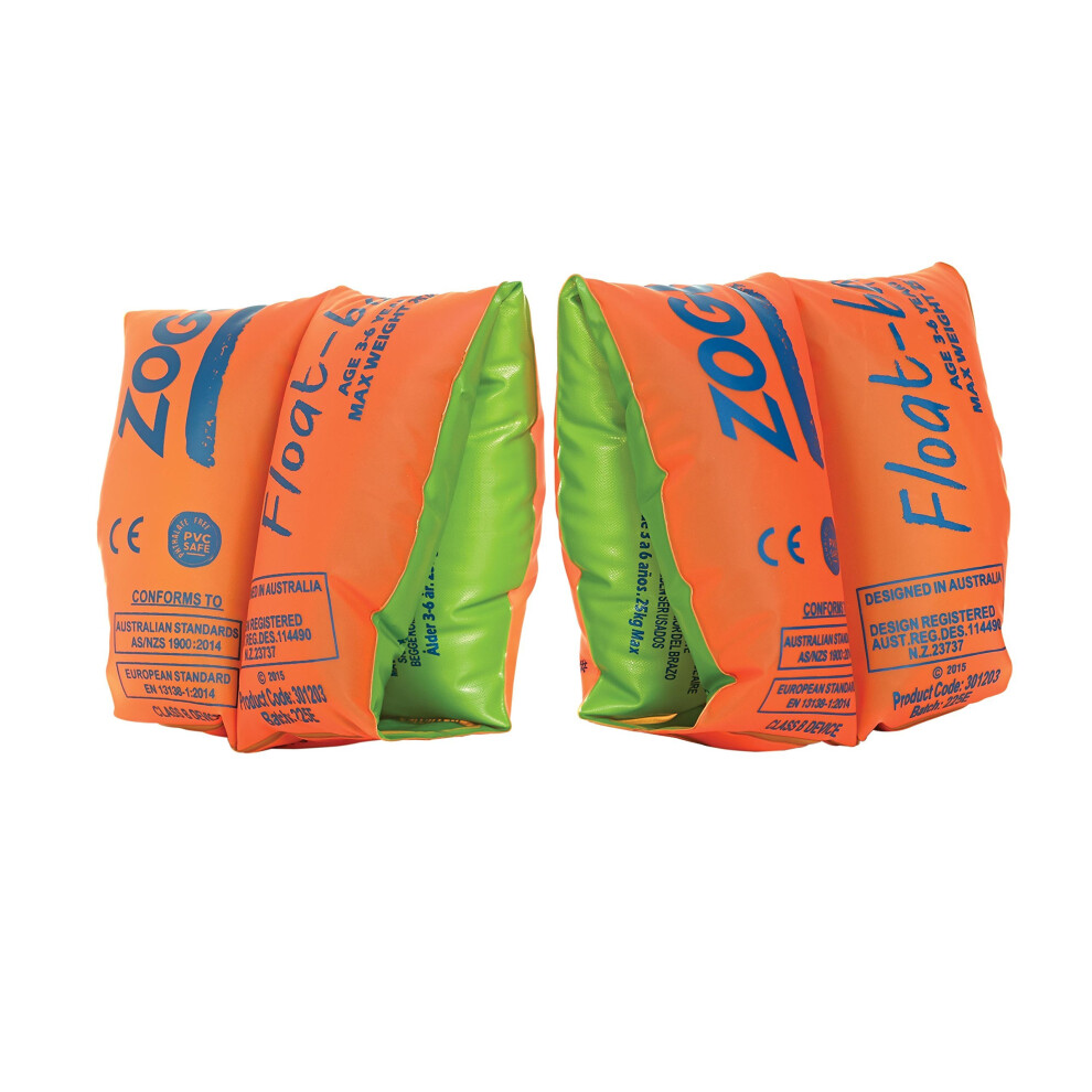 Zoggs Children's Safe Float Arm Bands, 3-6 Years Up To 25 Kg Orange