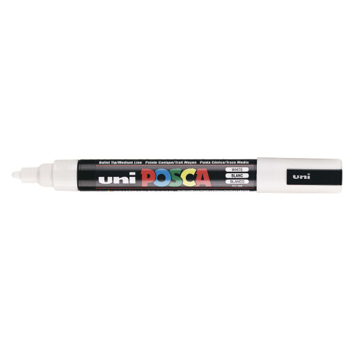 Uni-Ball Uni-Ball Posca PC-5M Medium Bullet Tip Marker - White,152637000 1