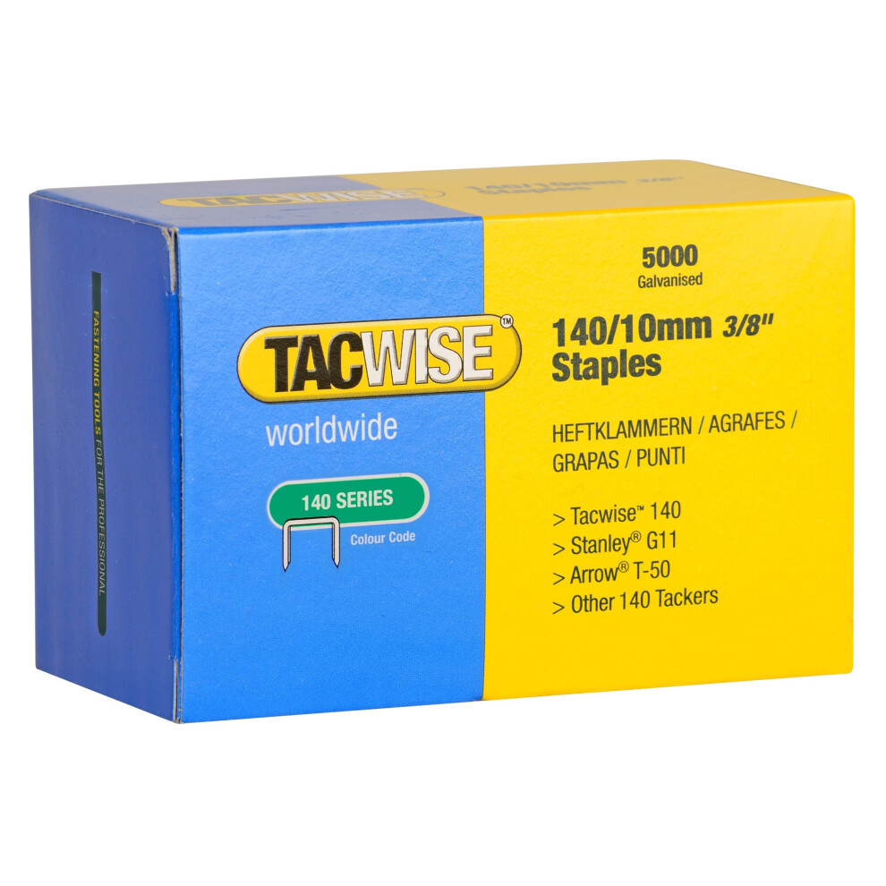 Tacwise 140 Series 10mm Heavy Duty Staples For Staple Gun (5000 Pieces)