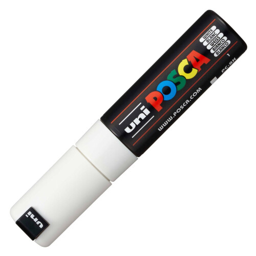 Uni-Ball Uni-Ball Posca Broad Chisel Tip Marker - White - PC-8K