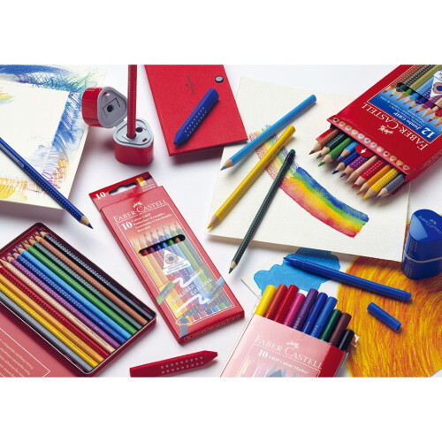 Faber-Castell Faber-Castell 110921 "Jumbo GRIP Bright Geranium Crayon, Red 2