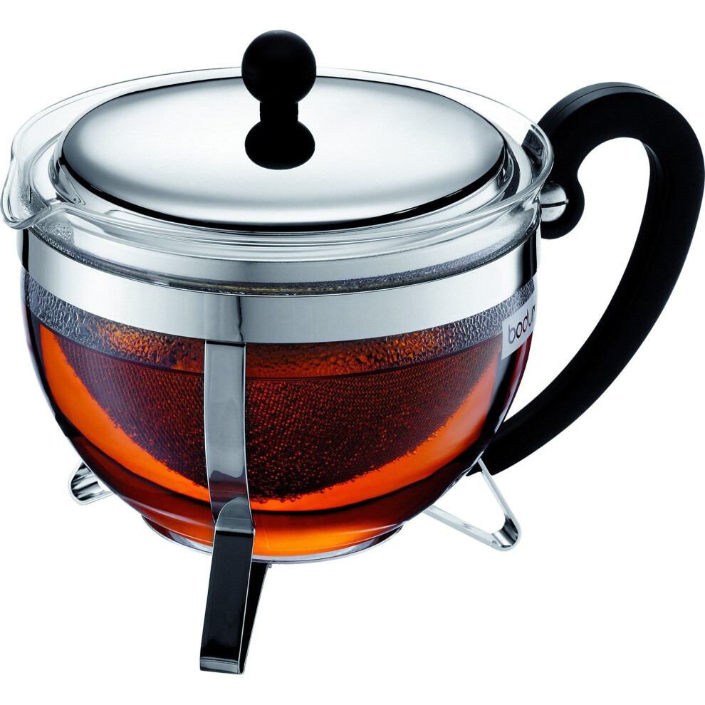 Bodum Chambord Tea Pot, Borosilicate Glass - 1.3 L, Shiny