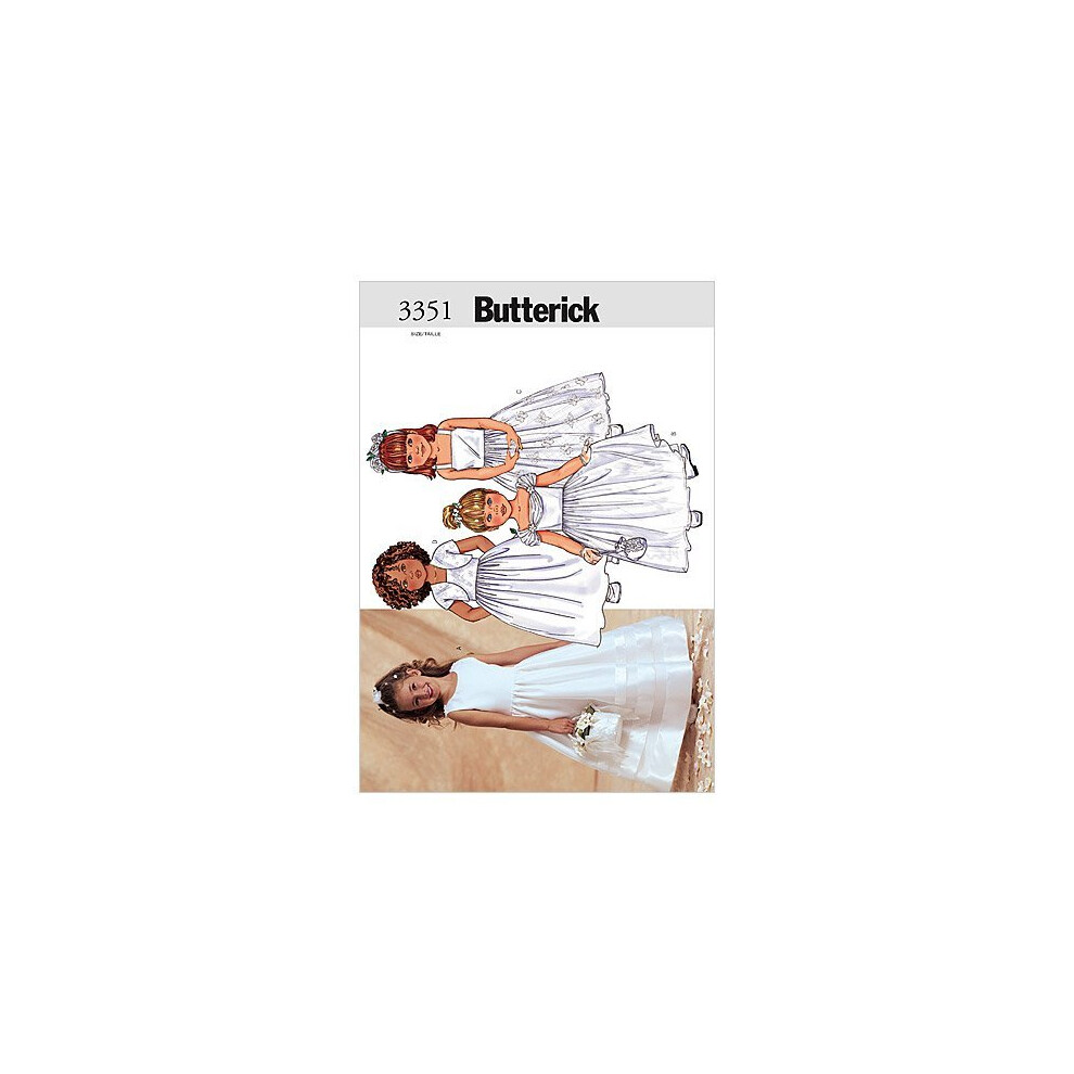 Butterick Patterns B3351 Size 6-7-8 Childrens/Girls Jacket and Dress, Pack of 1, White