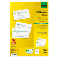 Sigel LP795 225 gsm A4 85x55mm 3C Bright White Business Cards - 100 pcs