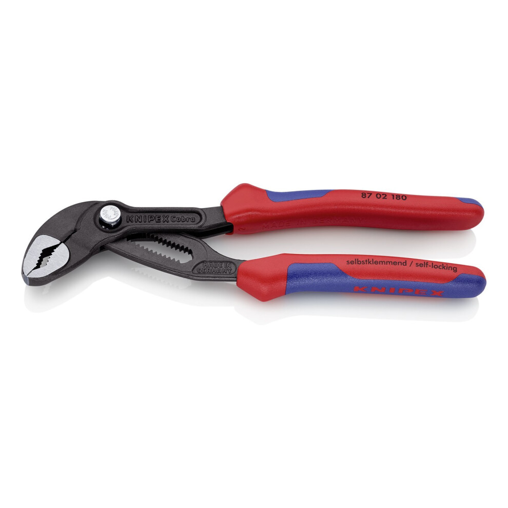 Knipex 87 02 180 Cobra â high-tech water pump pliers, with multi-component grips, 180 mm