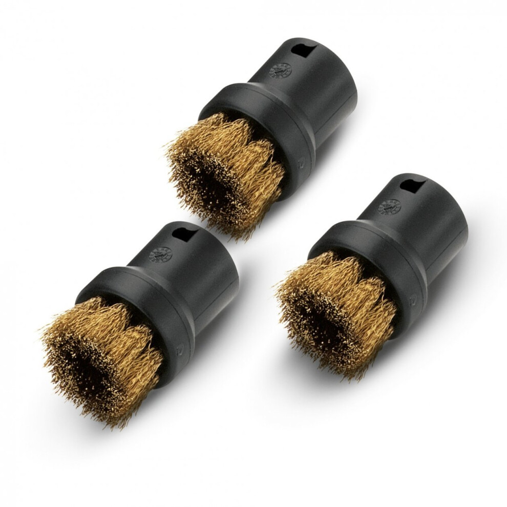 KÃ¤rcher Set of 3 Round Brushes With Brass Bristles For Steam Cleaners