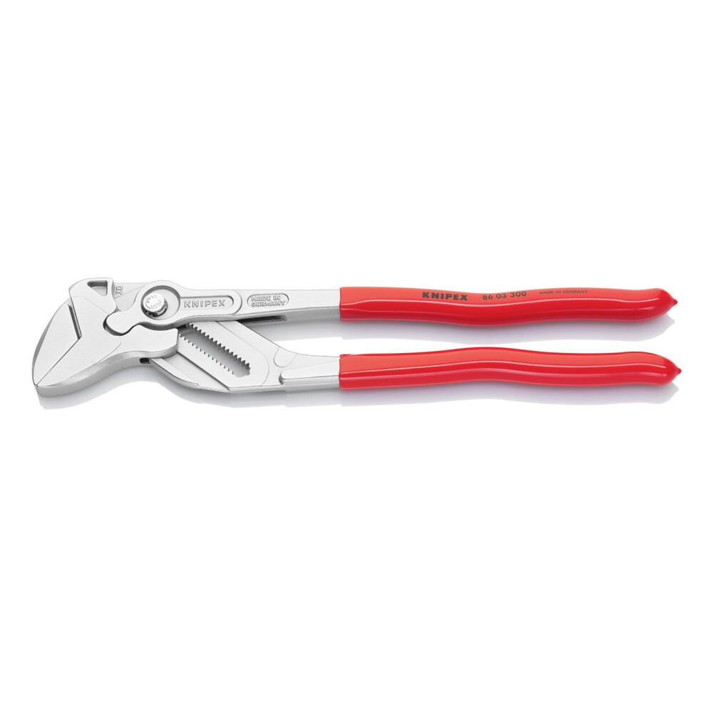 KNIPEX 86 03 300 pliers wrench - pliers and spanner in a single tool, chrome-plated and plastic-coated, 300 mm