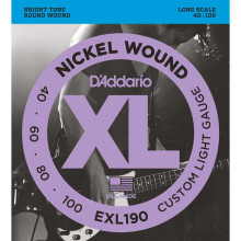 D'Addario EXL190 XL Nickel Wound Custom Light (.040-.100) Electric Bass Guitar Strings