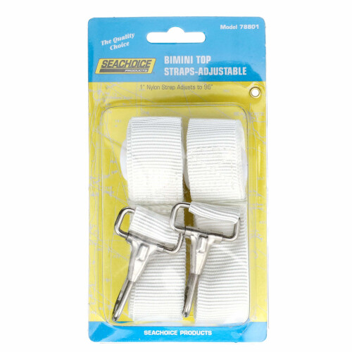 Seachoice 50–78801 Adjustable Straps for Bimini Awning, White, 2.4 m 2