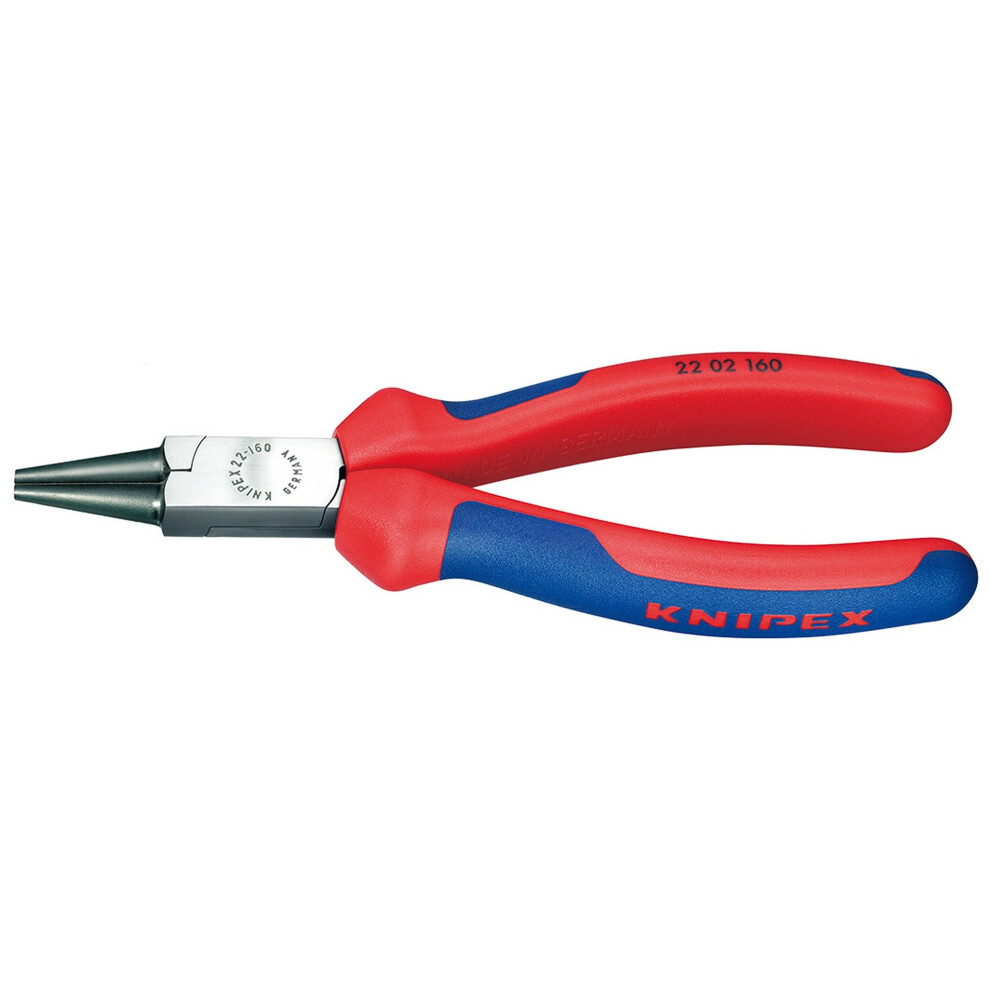 Knipex KN2202160 22 02 160 Round Nose Pliers 6,3" with Soft Handle, Multi-Colour, 171x55x24 mm