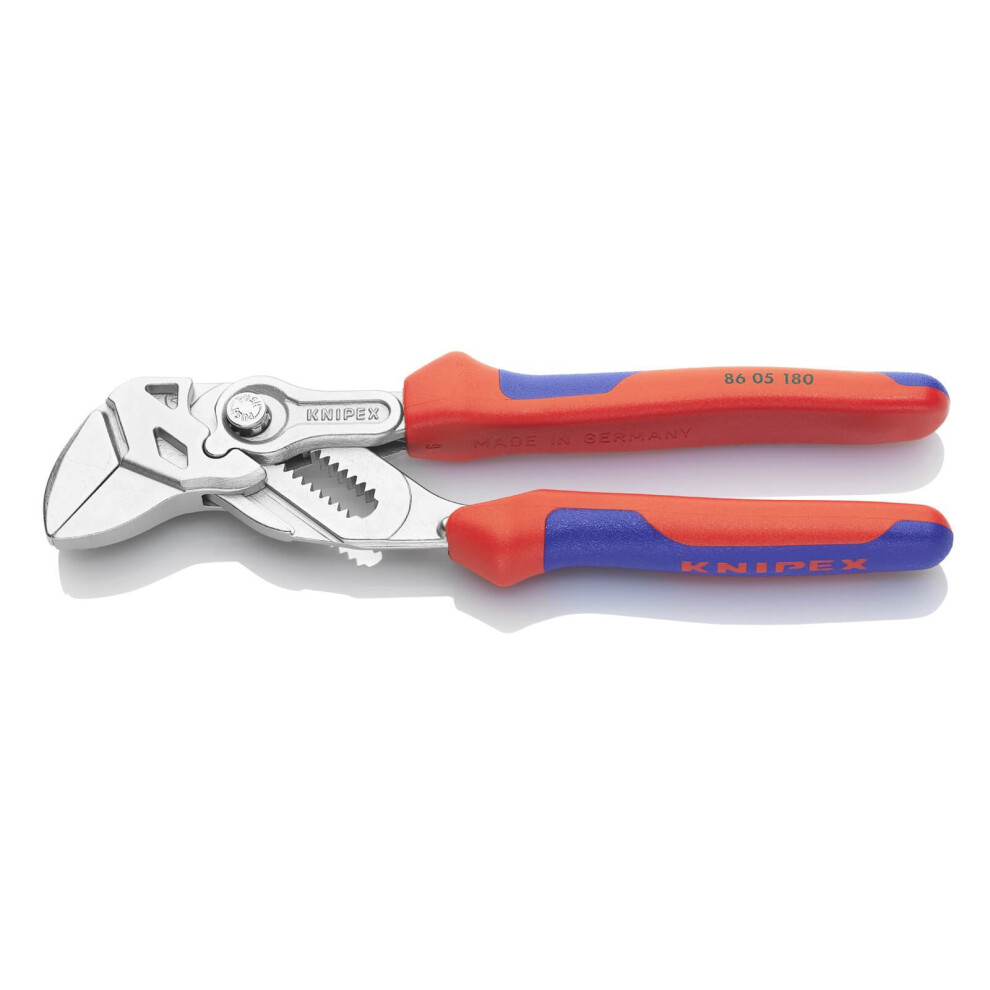 Knipex 86 05 180 pliers wrench, handles with multi-component grip, 180 mm