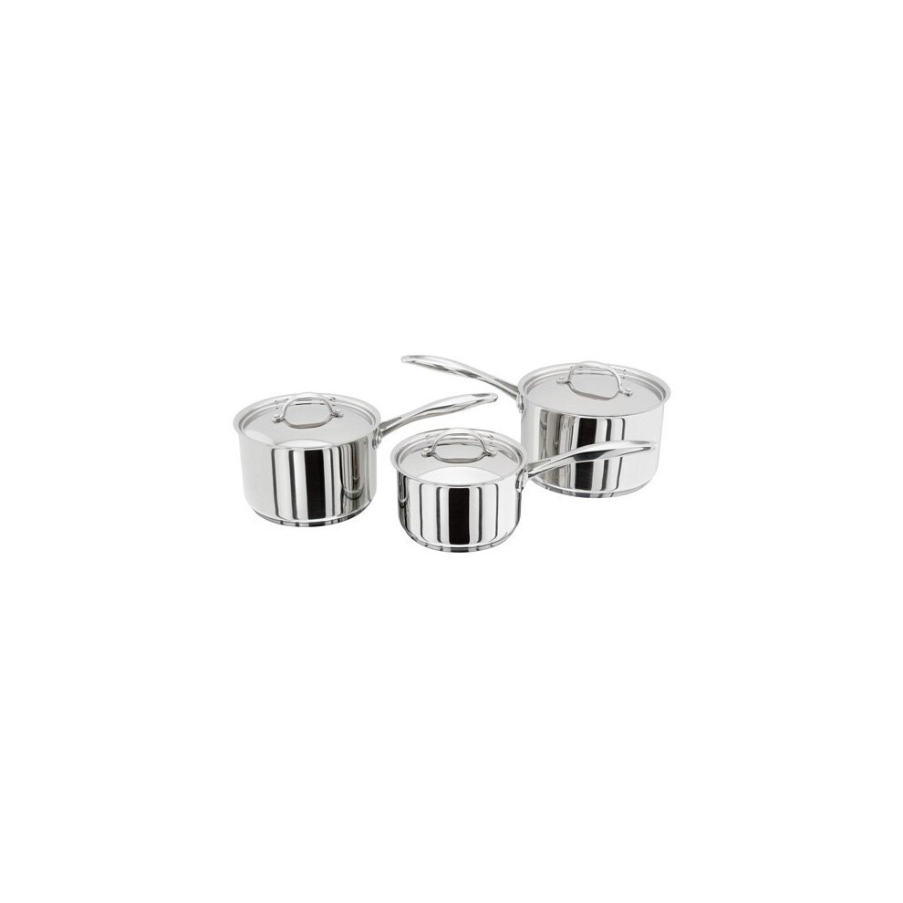 Stellar 7000 3-Pce Set (16/18/20cm) - Easy-To-Use Induction-Ready, Dishwasher Safe Stainless Steel Saucepan Set (S7A1)