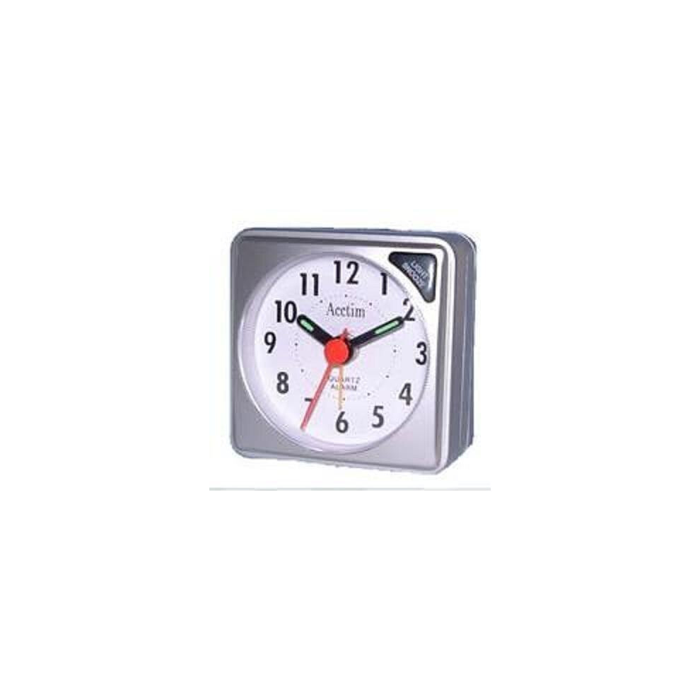 Acctim "Ingot Travel Alarm Clock, Silver, Mini
