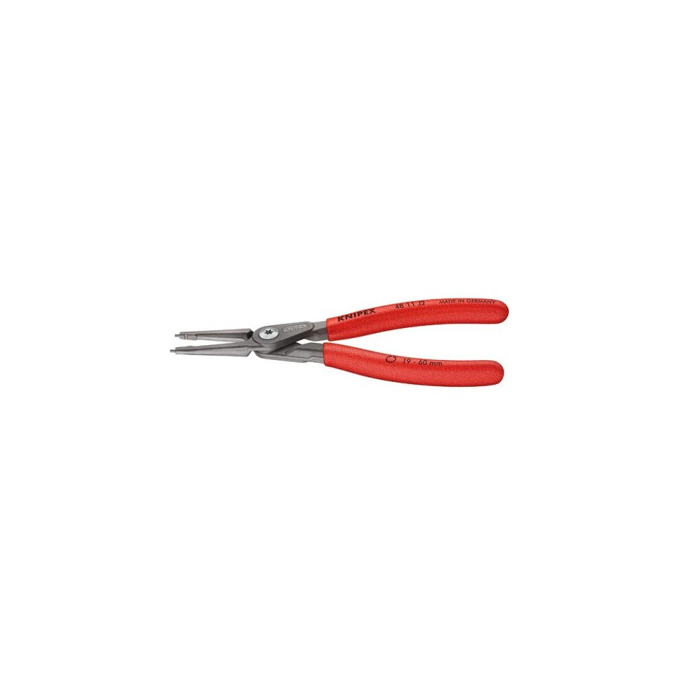 Knipex 48 11 J3 Sb Precision Circlip Pliers For Internal Circlips In Bore Holes Atramentized With Non-Slip Plastic Coating 225 Mm (Blister... Grey