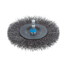 wolfcraft wire wheel brush Ø 100 x 10 mm, hexagon shank 1/4" (6.35 mm), 2102000