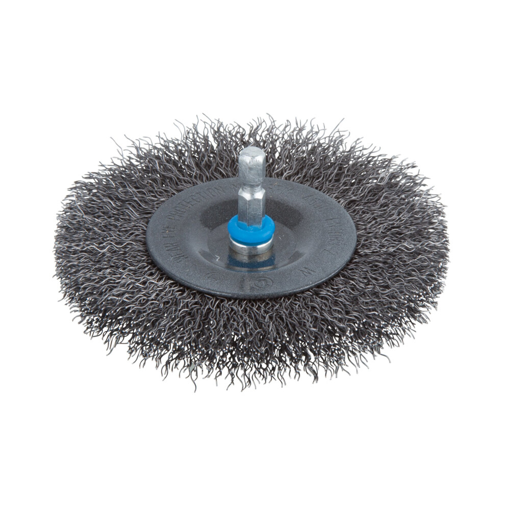 Wolfcraft Wire Wheel Brush Ø 100 X 10 Mm, Hexagon Shank 1/4" (6.35 Mm), 2102000