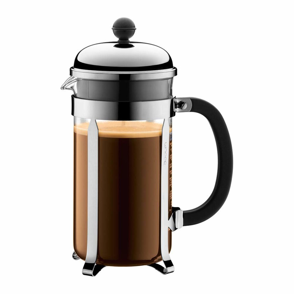 BODUM Chambord 8 Cup French Press Coffee Maker, Chrome, 1.0 l, 34 oz