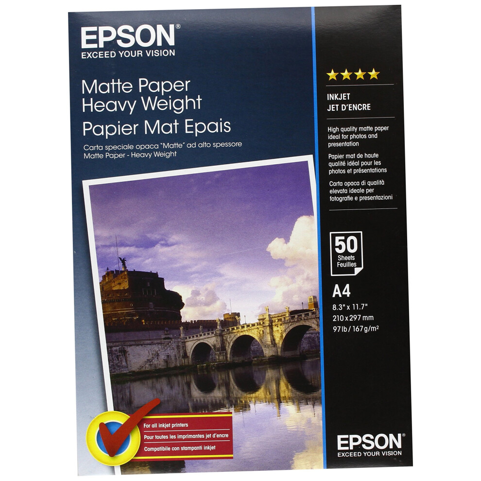 Epson A4 Matte Heavyweight Inkjet Paper (50 Sheets)