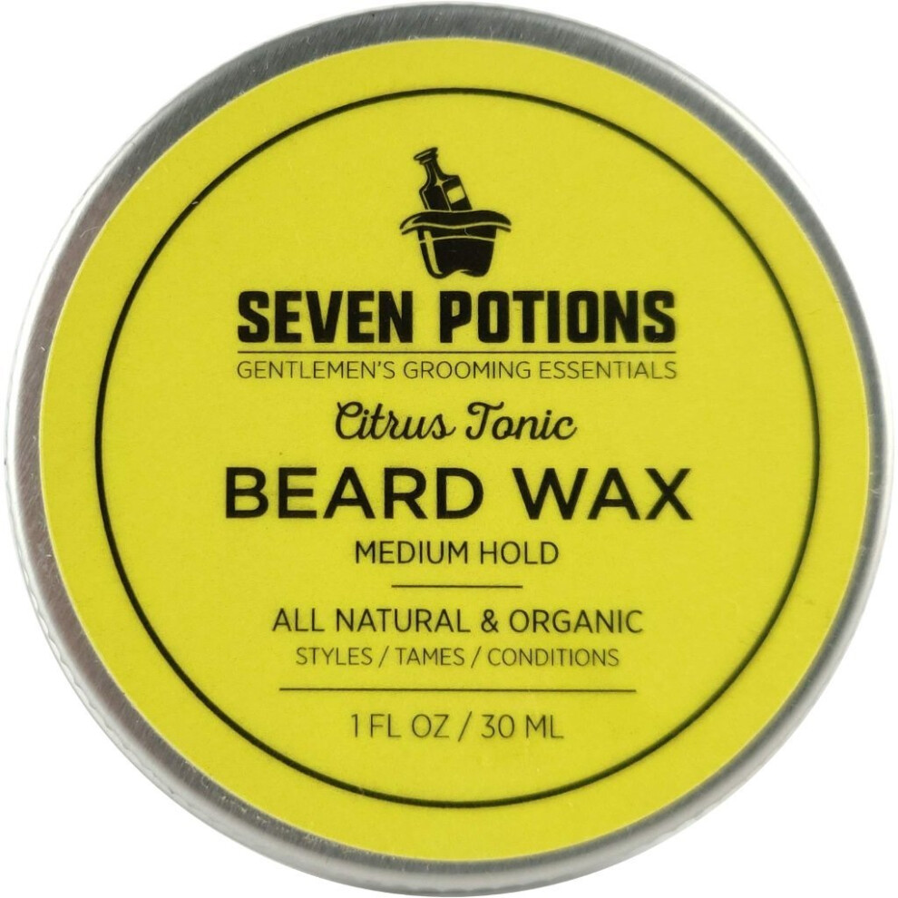 Seven-Potions Beard Wax 30 Ml. All Natural, Organic Beard Styling Wax For Medium Hold. Shape And Nourish Your Moustache And Beard While Looking Natural. Doesn't...