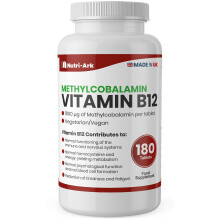 Vitamin B12 Methylcobalamin 1000mcg - 180 Tablets (6 Months) - HJ8U - Vegetarian & Vegan - Made in the UK