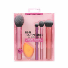 Real Techniques Everyday Essentials Make-up Brush Complete Face Set (Miracle Complexion Sponge, Expert Face, Blush, Setting and Deluxe Crease Brushes)