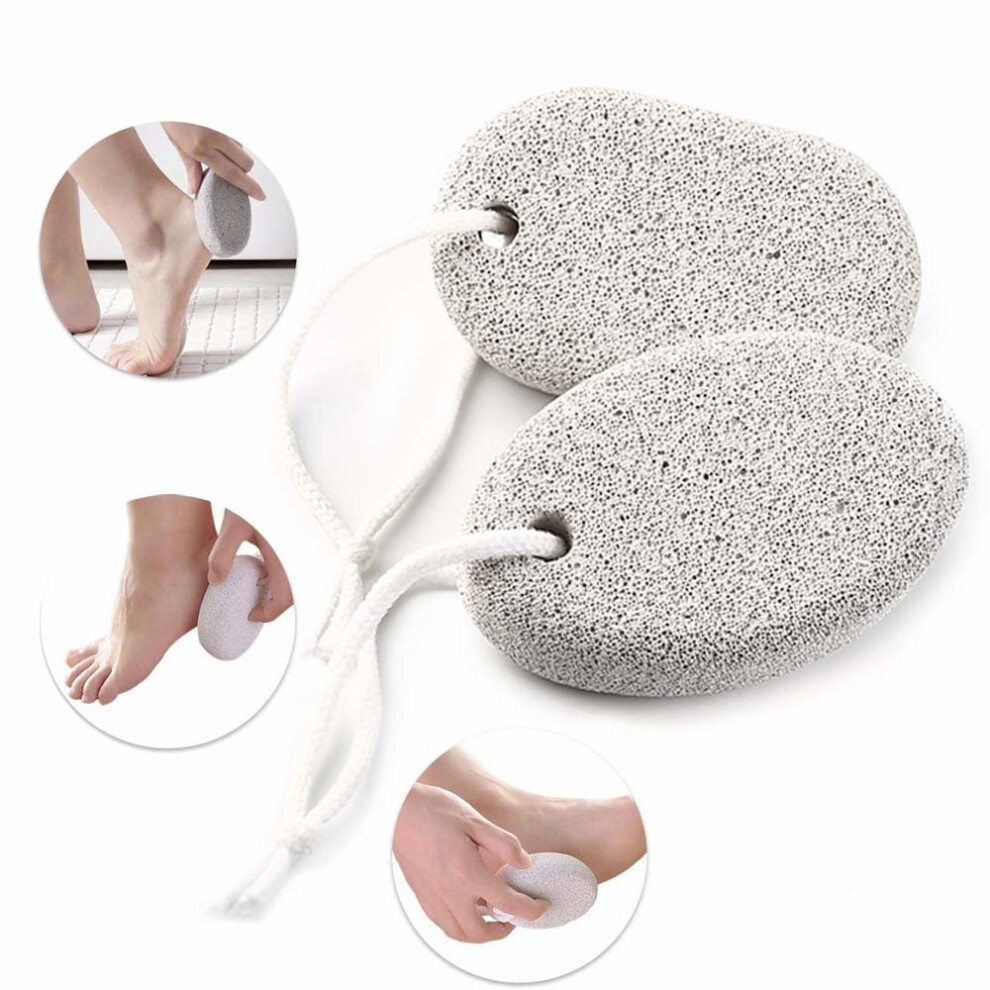 Phogary Natural Pumice Stone For Feet 2 Pcs, Lava Pedicure Tools Hard Skin Callus Remover For Feet And Hands - Natural Foot File Exfoliation To...