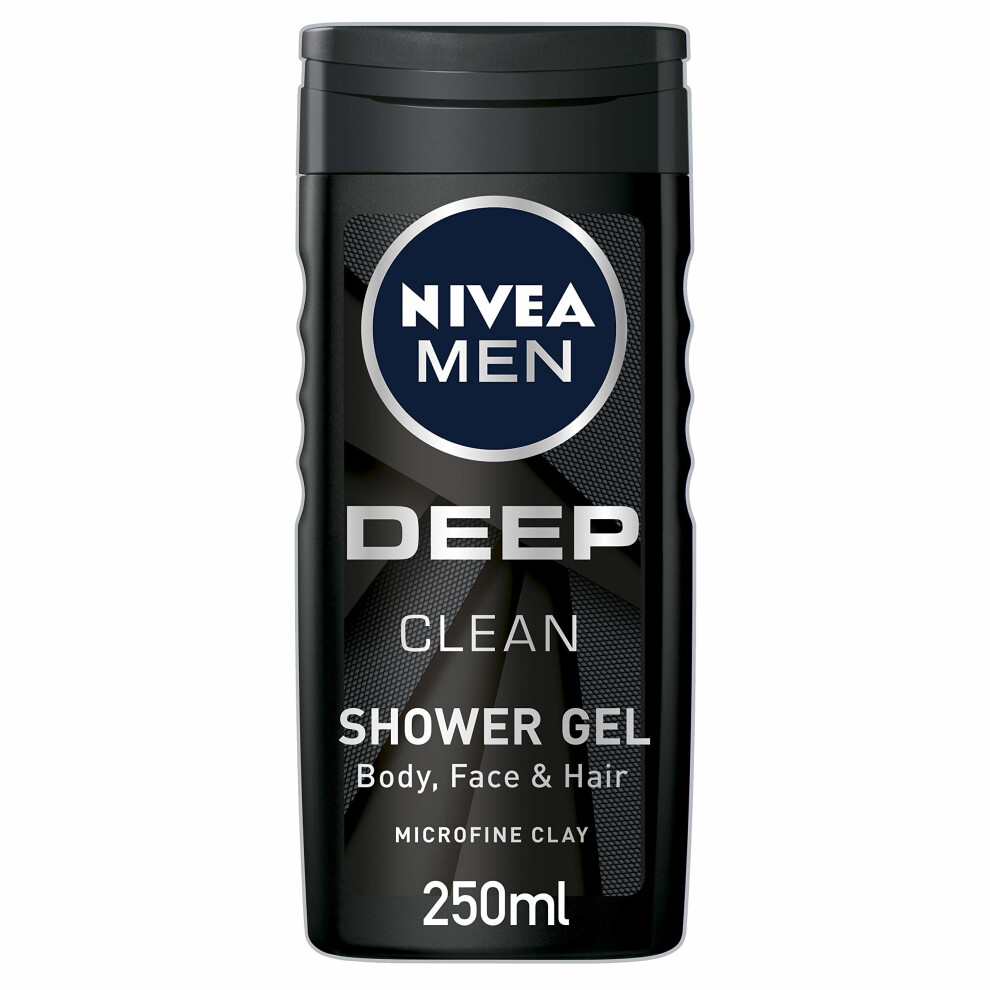 NIVEA MEN Shower Gel, Deep Clean, 250 ml