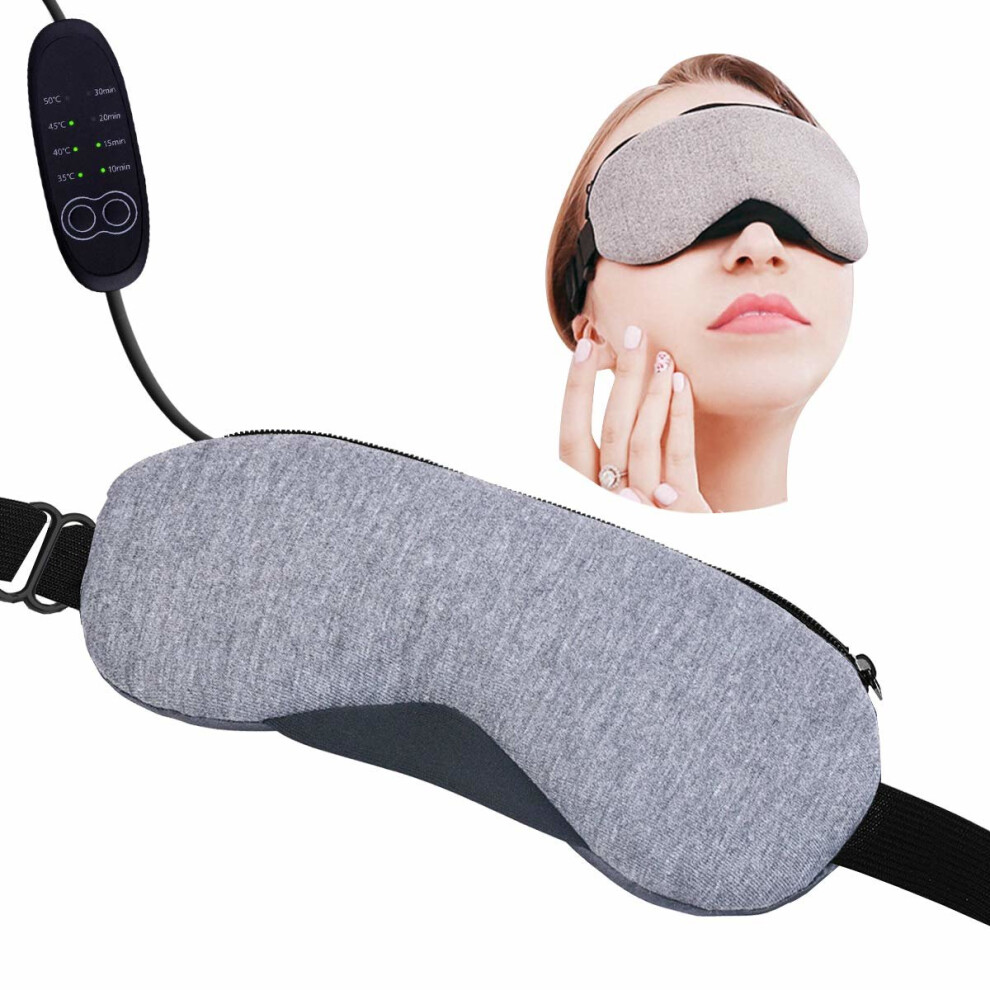 Heated Eye mask - VINDAR Cotton Eye Mask, Warming Night Massage Mask, Electric USB Heated Hot Pads, Adjustable Temperature Control, Designed to...