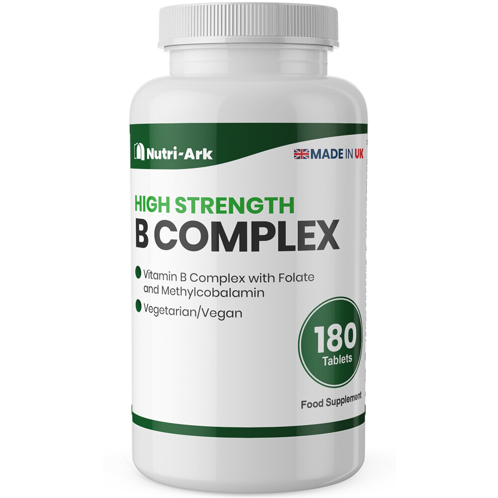 High Strength Vitamin B Complex 180 Tablets (6 Months Supply) with Folate and Methylcobalamin