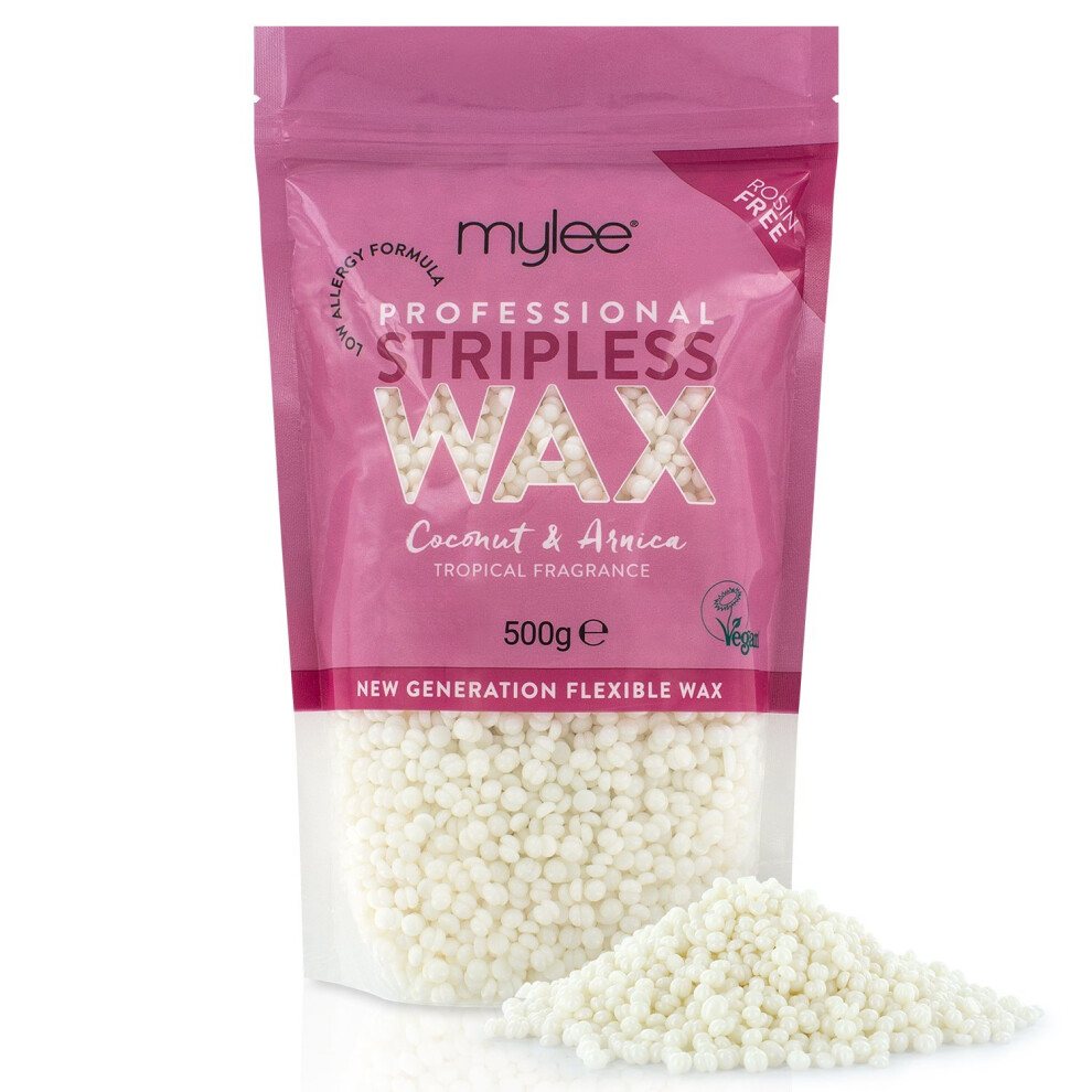 Mylee Professional Hard Wax Beads 500G, Stripless Depilatory Waxing Pellets Solid Film Beans No Strip Needed, Painless Gentle Hair Removal Of Full...