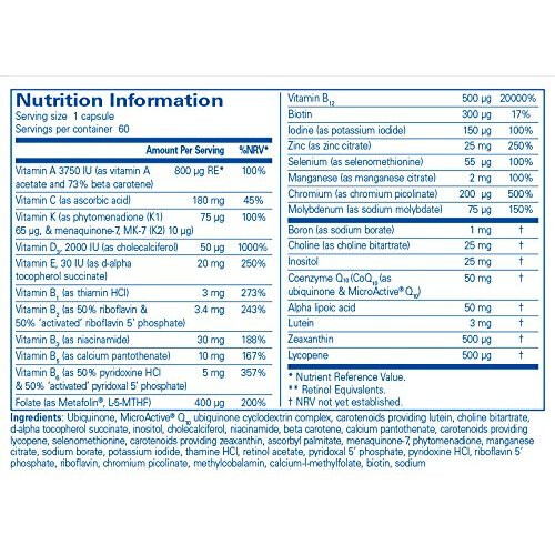 Pure Pure Encapsulations - O.N.E. Multivitamin - Comprehensive Once-Daily Multivitamin - 60 Capsules 1