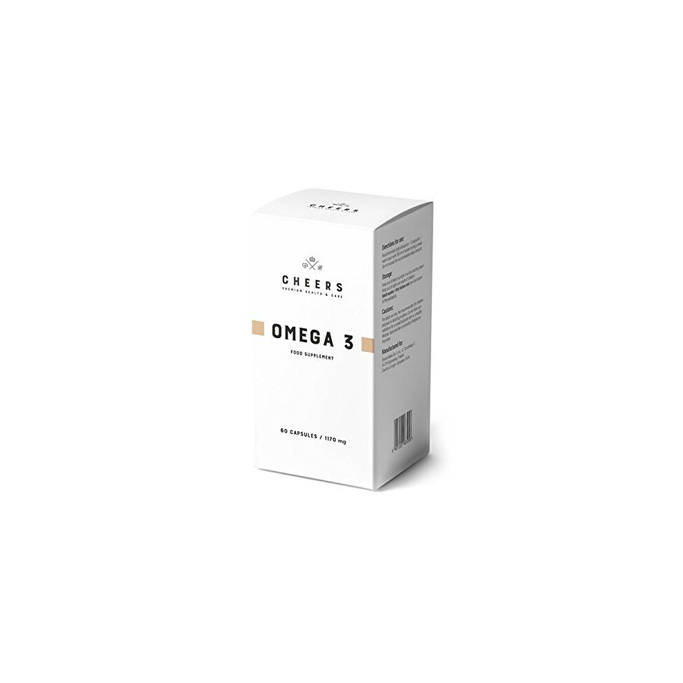 Cheers Omega 3 - Fish Oil Capsules - Supplement For Better Cognition And Immune Support - 2X Potency - 550Mg Dha/Epa Per Capsule - No Fishy Taste Or Smell...
