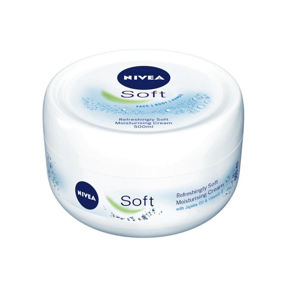 NIVEA Soft Moisturising Cream for Face, Hands and Body, 500 ml