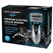 Own Harmony Electric Callus Remover for Men - Rechargeable Pedicure Tool with 3 Micro Diamond Rollers (Regular & Extra Coarse) CR900