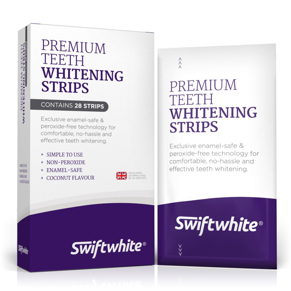 Swiftwhite Teeth Whitening Strips Fast Results & No Sensitivity Peroxide-Free Luxe 3D Tooth Whitening Strips Teeth Whitening Kit 100%