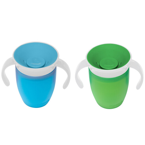 Munchkin Munchkin Miracle 360 Trainer Cup, Green/Blue, 7 Ounce, 2 Count 2