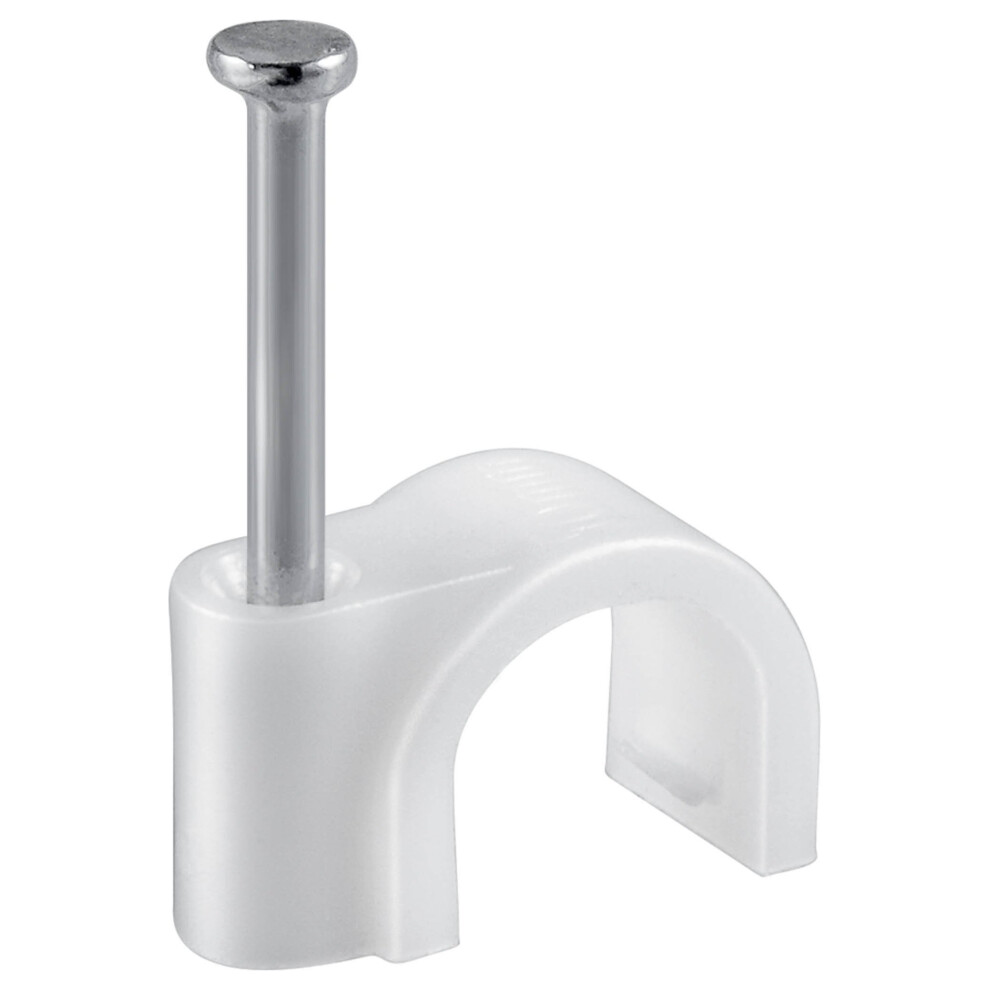 Fixpoint 17084 14 Mm Cable Clip With Nail - White (100-Piece) 4040849170843
