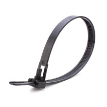 100 Pack of Heavy Duty Black Releasable Cable Ties - 300mm x 7.6mm Premium Tie Wraps - High Quality Strong Nylon Zip Ties by Gocableties
