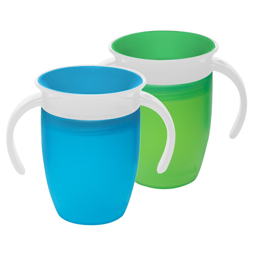 Munchkin Munchkin Miracle 360 Trainer Cup, Green/Blue, 7 Ounce, 2 Count