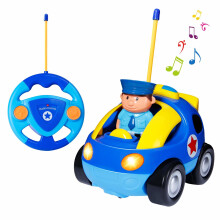 SGILE Remote Control Car for Toddlers with Sound and Light, RC Racer Car Toys Birthday Gift Present for 3 Year Olds Boys Girls Kids, Blue