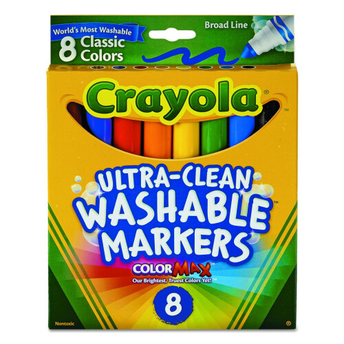 Crayola Crayola Broad Line Washable Markers-Classic Colors 8/Pkg