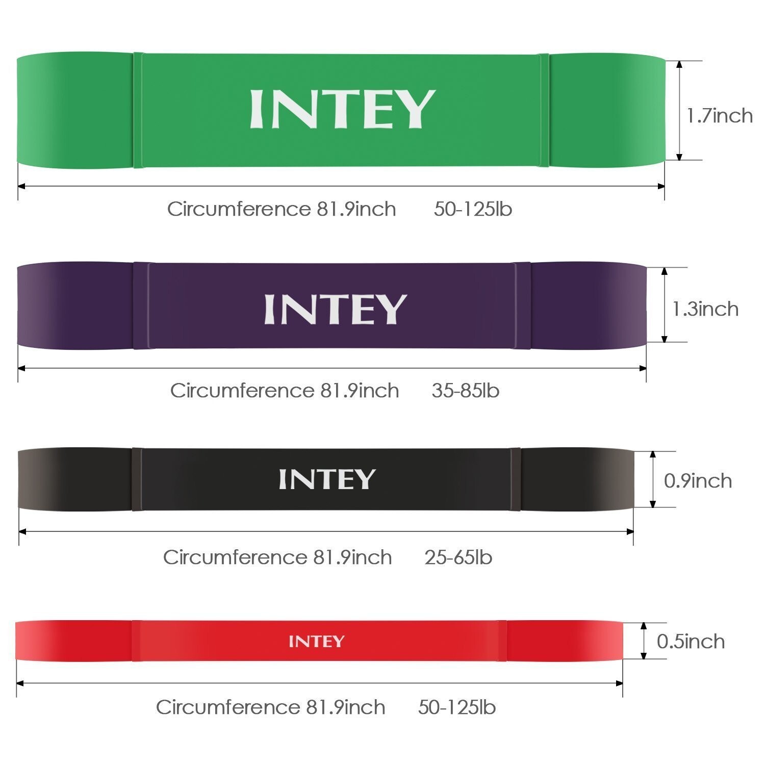 INTEY Resistance Bands Sets 4 Sets Pull Up Exercise Bands Workout ...