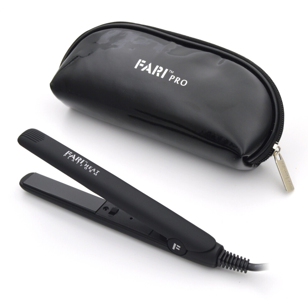FARI Travel Mini Hair Flat Iron 1/2 Inch Ceramic Tourmaline Hair Straightener with Travel Bag Dual Voltage Travel Iron For Worldwide Use Temp...
