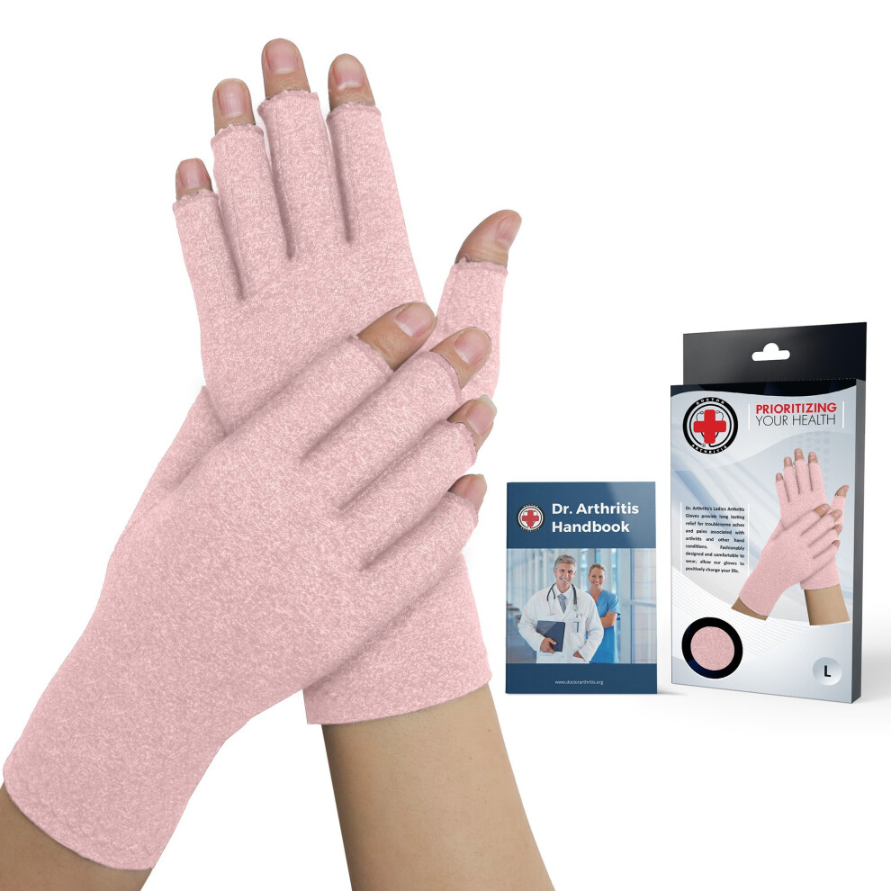Dr.-Arthritis Doctor Developed Ladies Pink Arthritis Compression Gloves For Women And Doctor Written Handbook -Relieve Arthritis Symptoms, Raynauds Disease &...