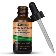 MAX ABSORPTION, Vitamin D3 + K2 (MK-7) Liquid Drops with MCT Oil, Helps Support Strong Bones and Healthy Heart