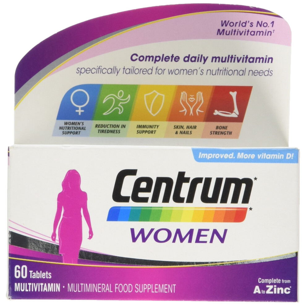 Centrum Multivitamin Tablets for Women, Pack of 60