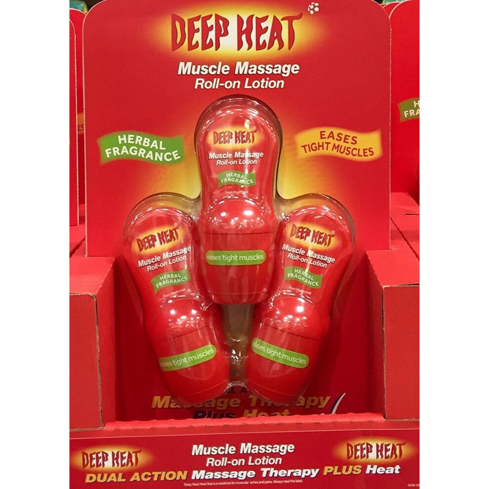 Deep Heat Muscle Massage Roll-On Lotion 50mlx3