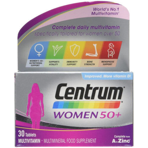 Centrum CENTRUM 50 Plus Multivitamin Tablets for Women, Pack of 30