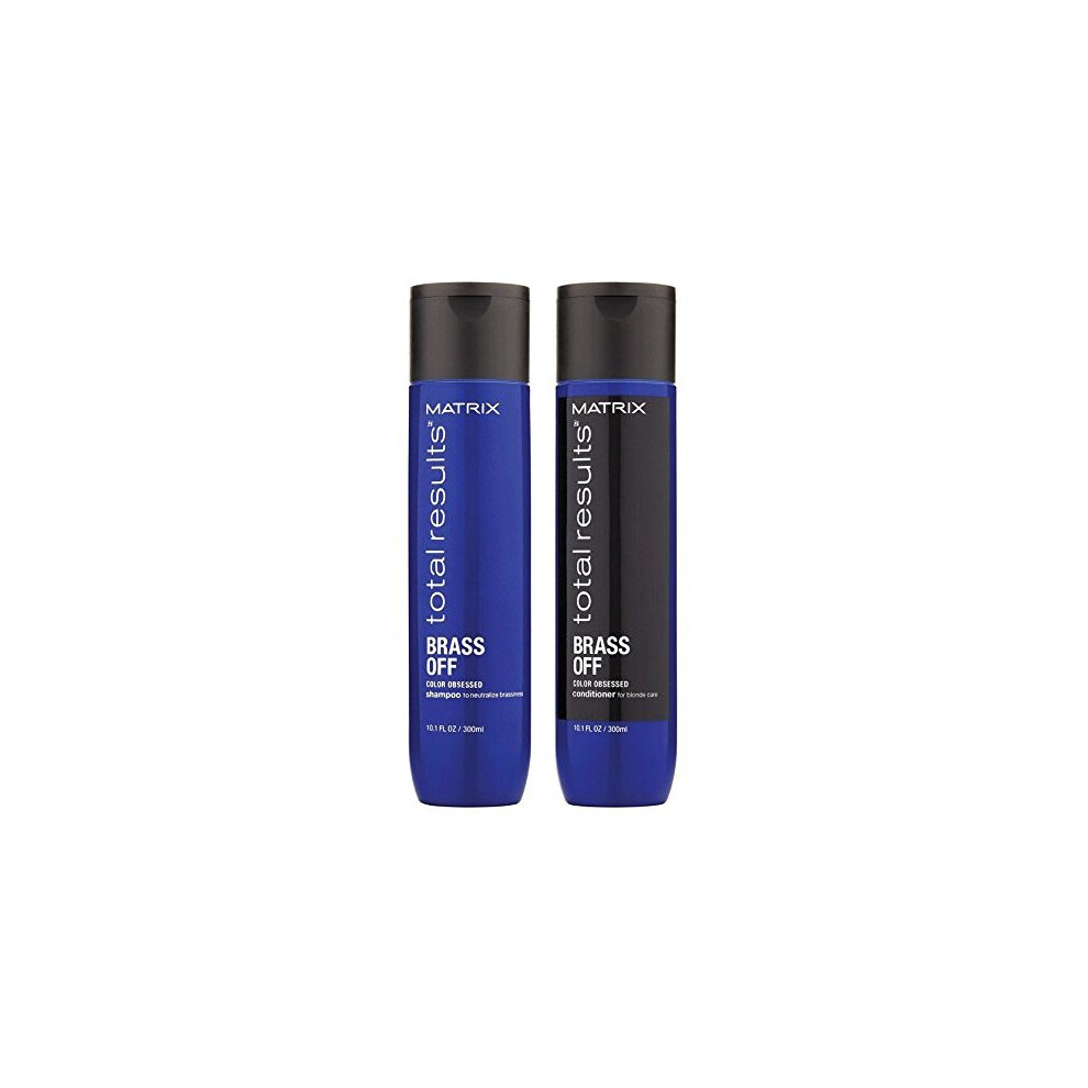 Matrix Total Results Brass Off SHAMPOO And CONDITIONER 300ml Duo Pack | For Neutralizing Brassy Tones And Enhancing Blonde Hair